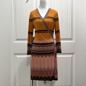 Max Studio Elegant Multicolor Wrap Dress Size M